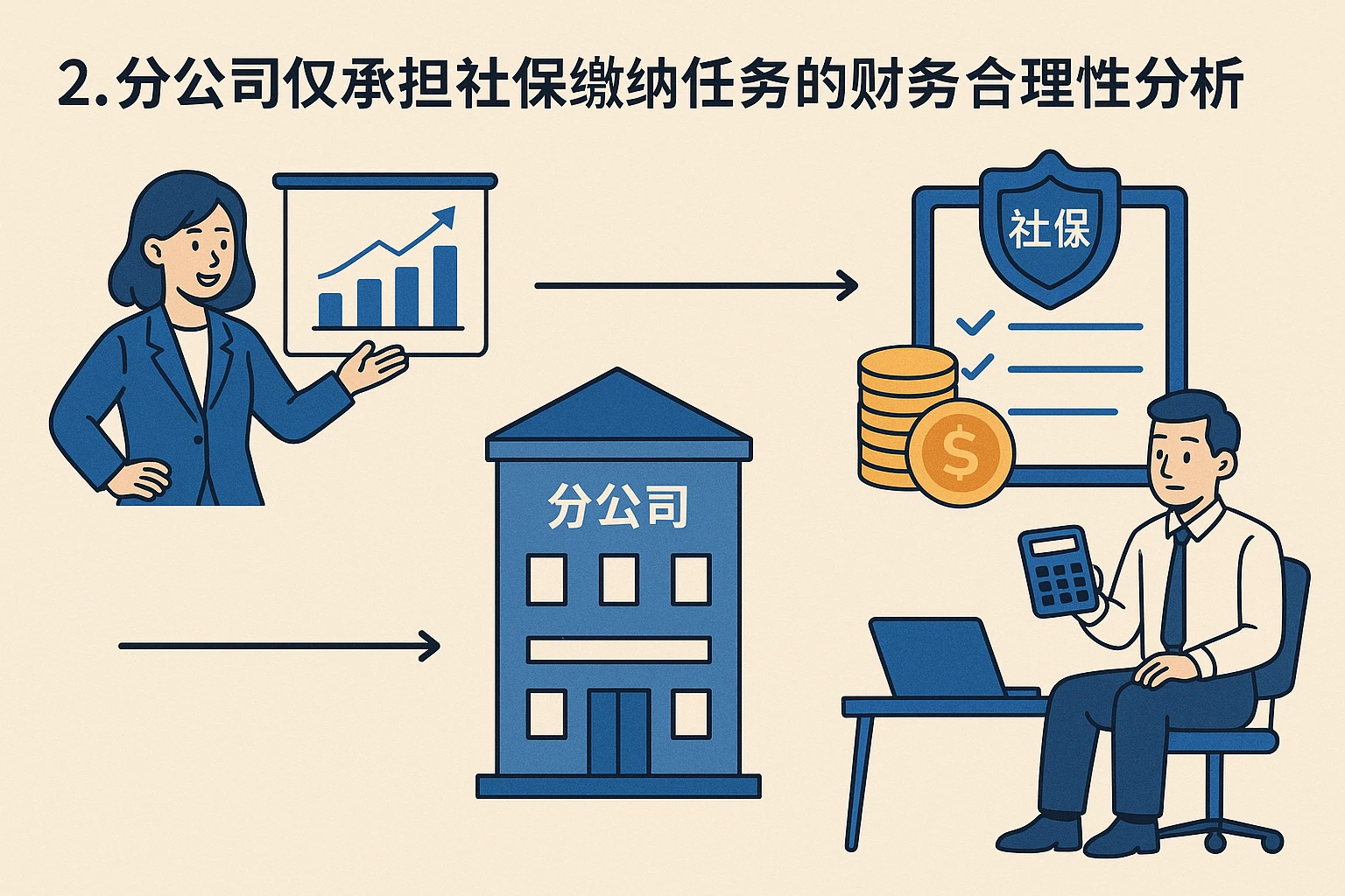 2. 分公司仅承担社保缴纳任务的财务合理性分析