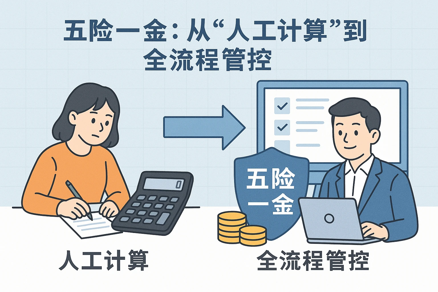 2. 五险一金：从“人工计算”到“全流程管控”