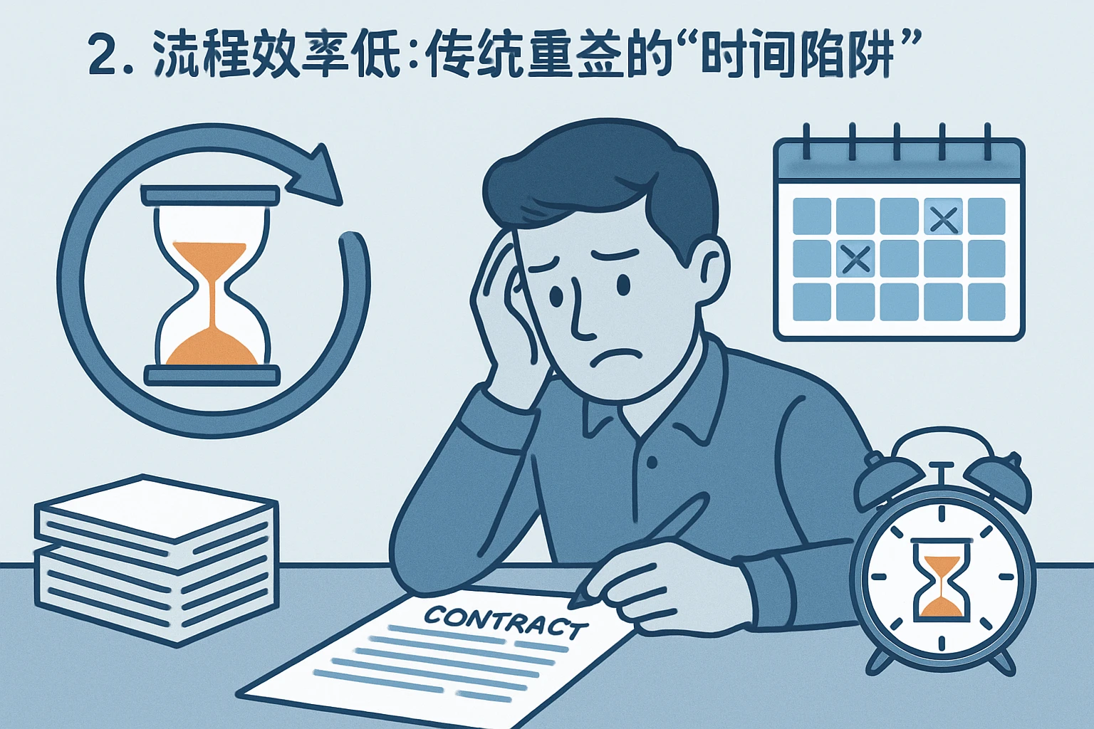 2. 流程效率低：传统重签的“时间陷阱”