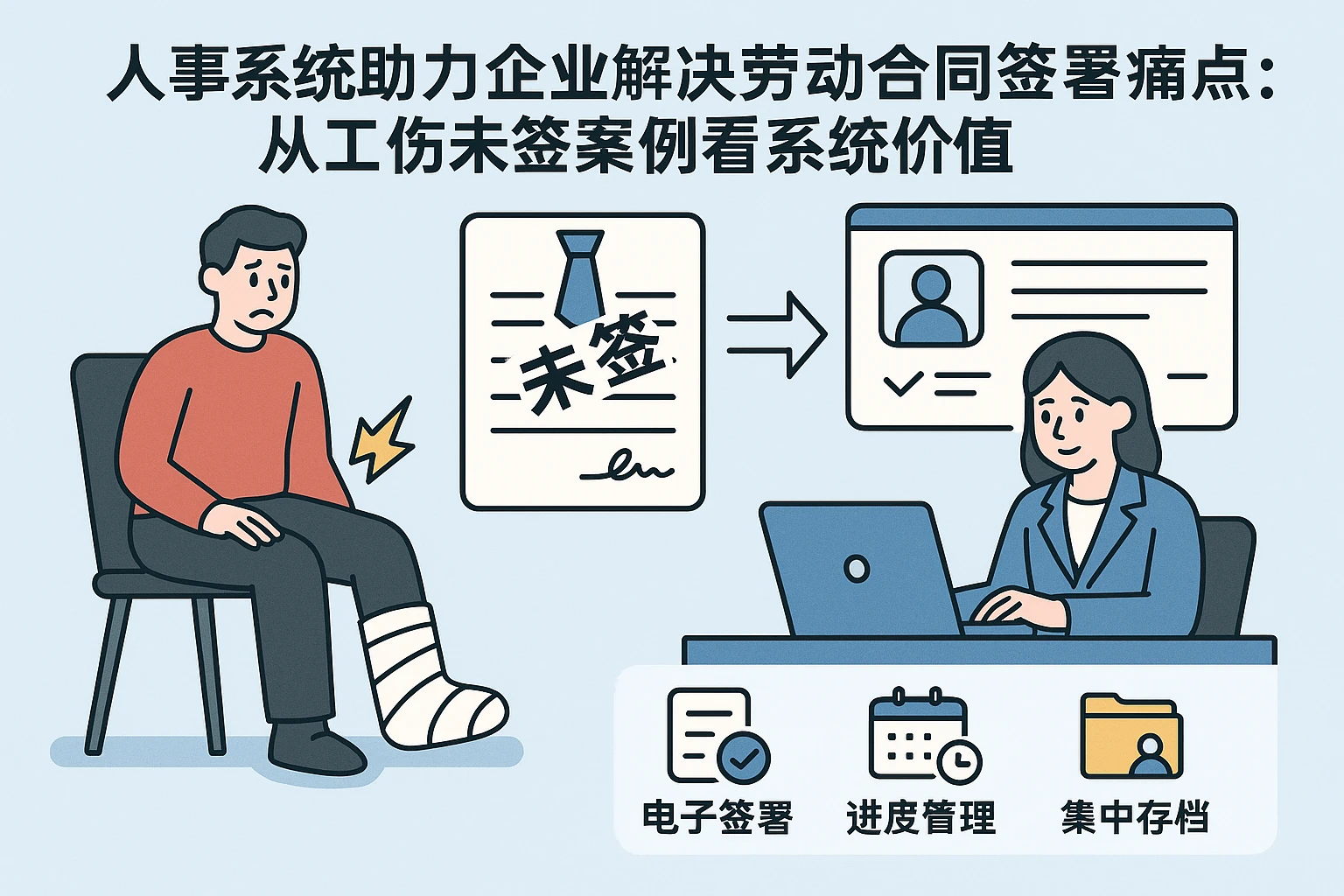 人事系统助力企业解决劳动合同签署痛点：从工伤未签案例看系统价值