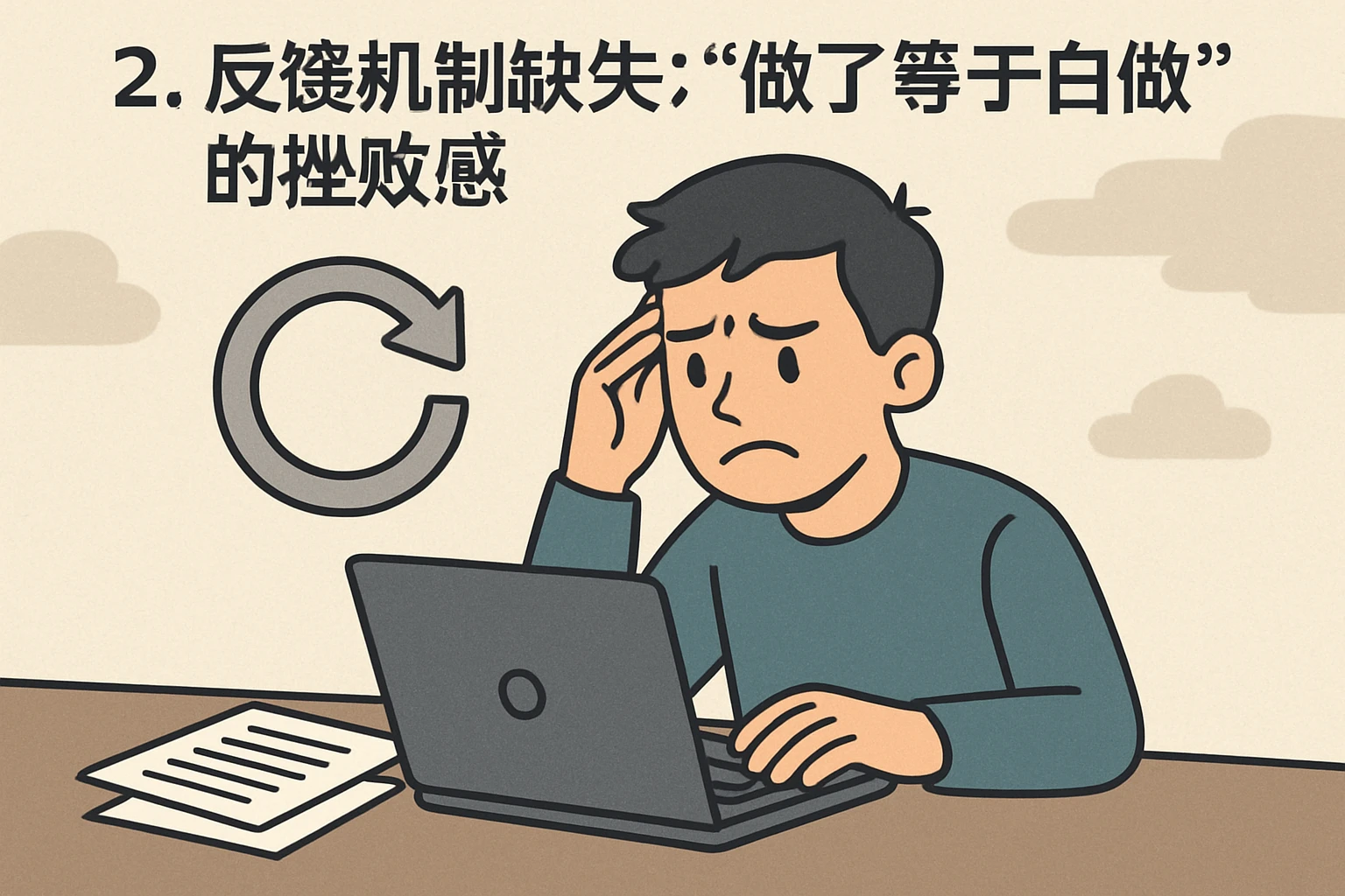 2. 反馈机制缺失：“做了等于白做”的挫败感