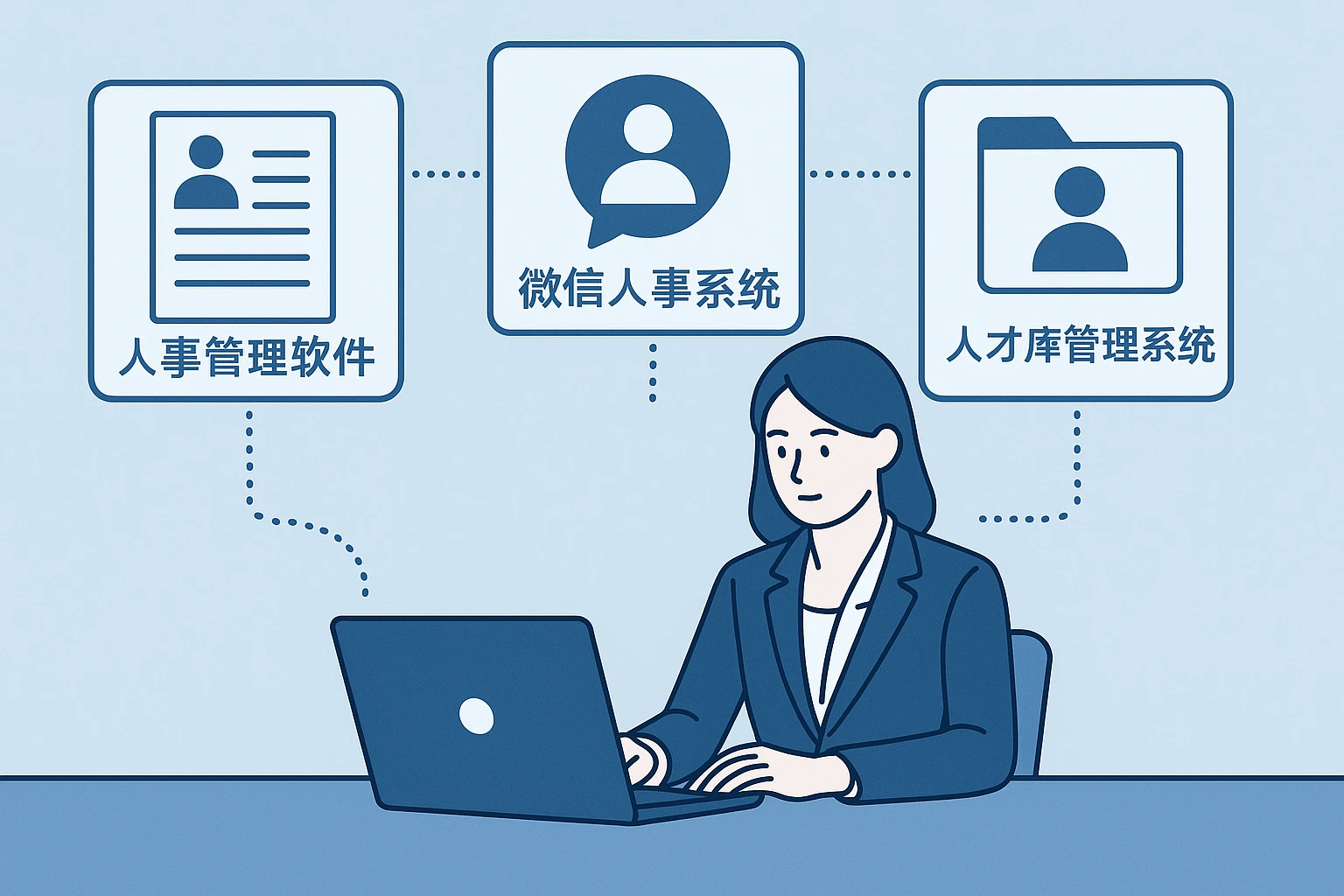 该企业引入了一套集成“人事管理软件+微信人事系统+人才库管理系统”的综合解决方案：