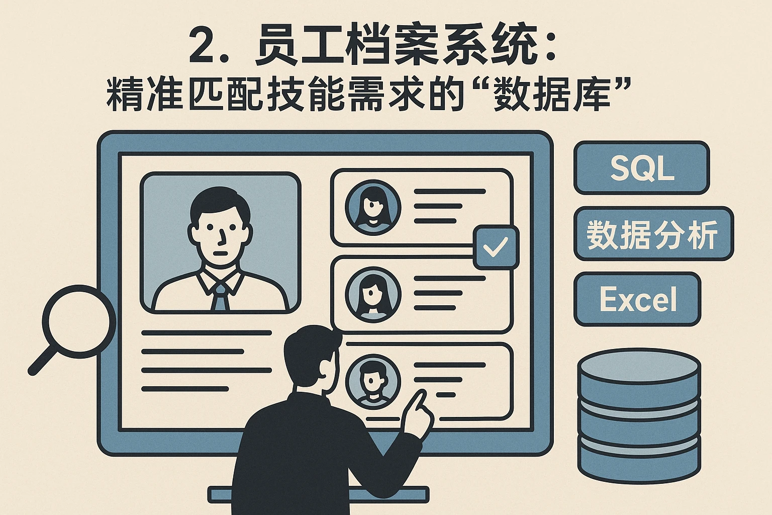 2. 员工档案系统：精准匹配技能需求的“数据库”