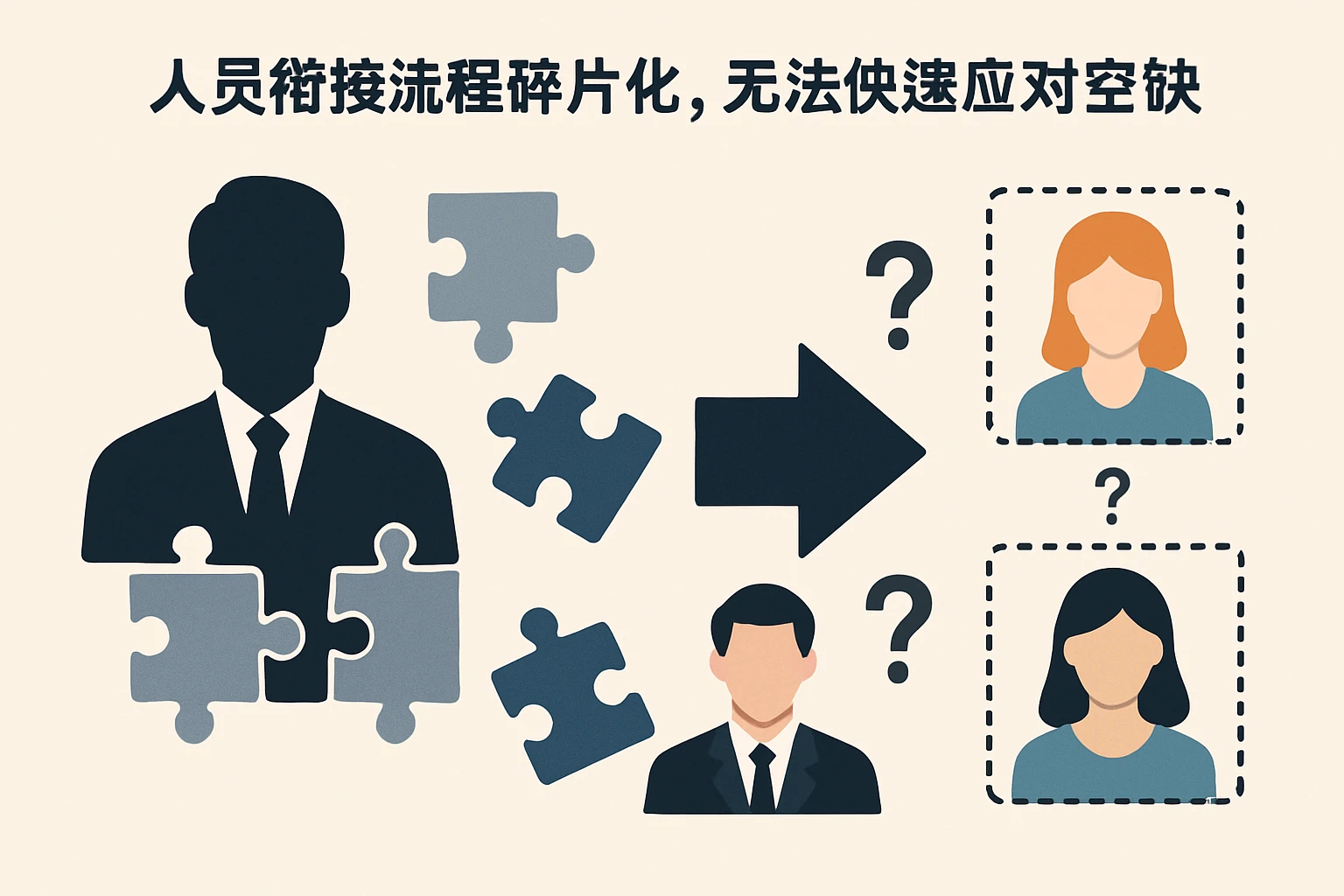 2. 人员衔接流程碎片化，无法快速应对空缺