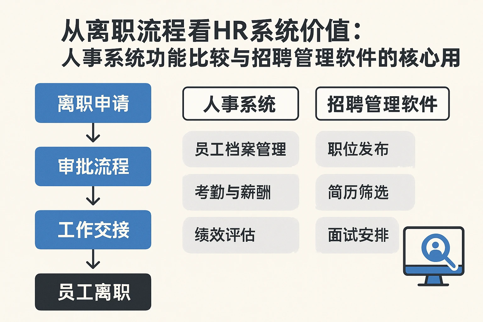 从离职流程看HR系统价值：人事系统功能比较与招聘管理软件的核心作用