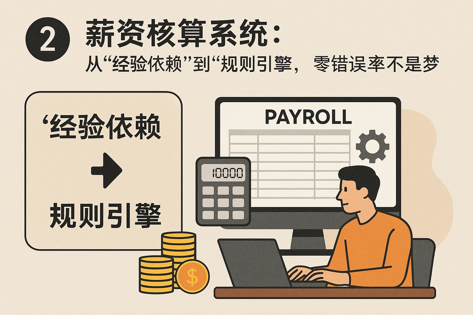 2. 薪资核算系统：从“经验依赖”到“规则引擎”，零错误率不是梦