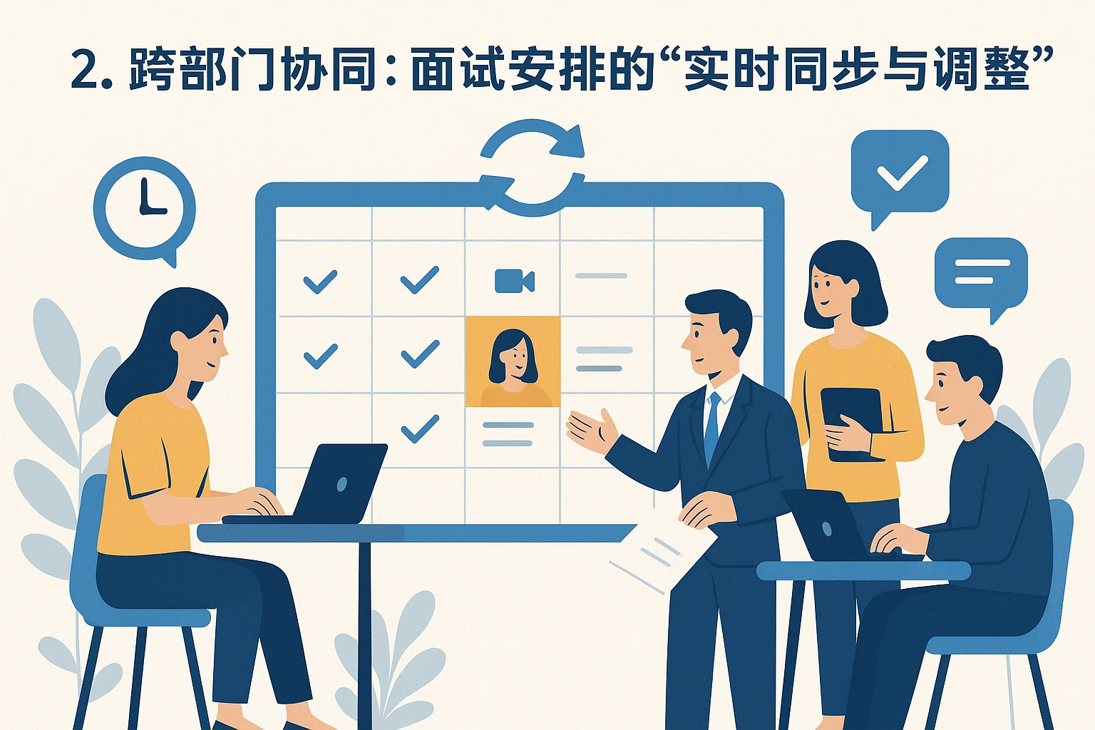 2. 跨部门协同：面试安排的“实时同步与调整”