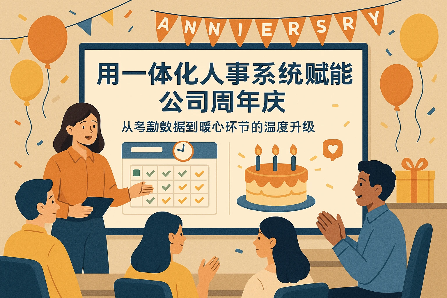 用一体化人事系统赋能公司周年庆：从考勤数据到暖心环节的温度升级