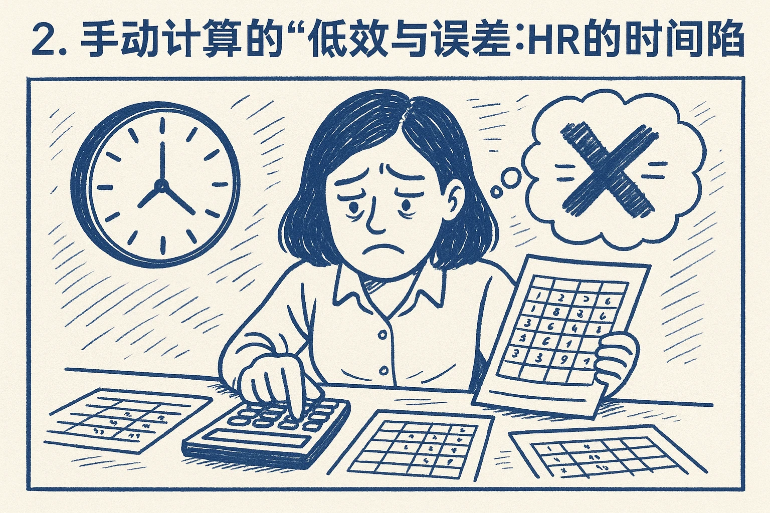 2. 手动计算的“低效与误差”：HR的时间陷阱