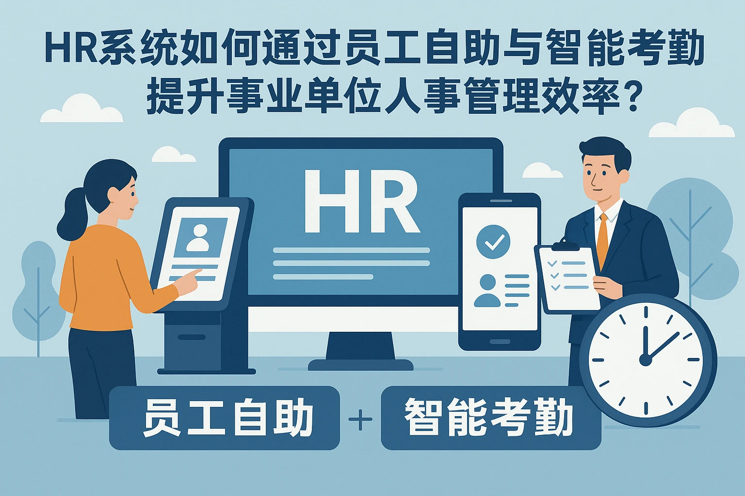 HR系统如何通过员工自助与智能考勤提升事业单位人事管理效率？