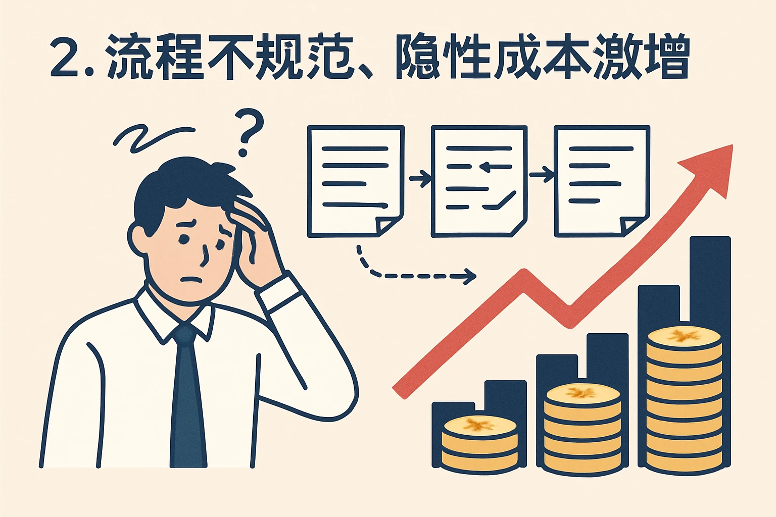 2. 流程不规范，隐性成本激增