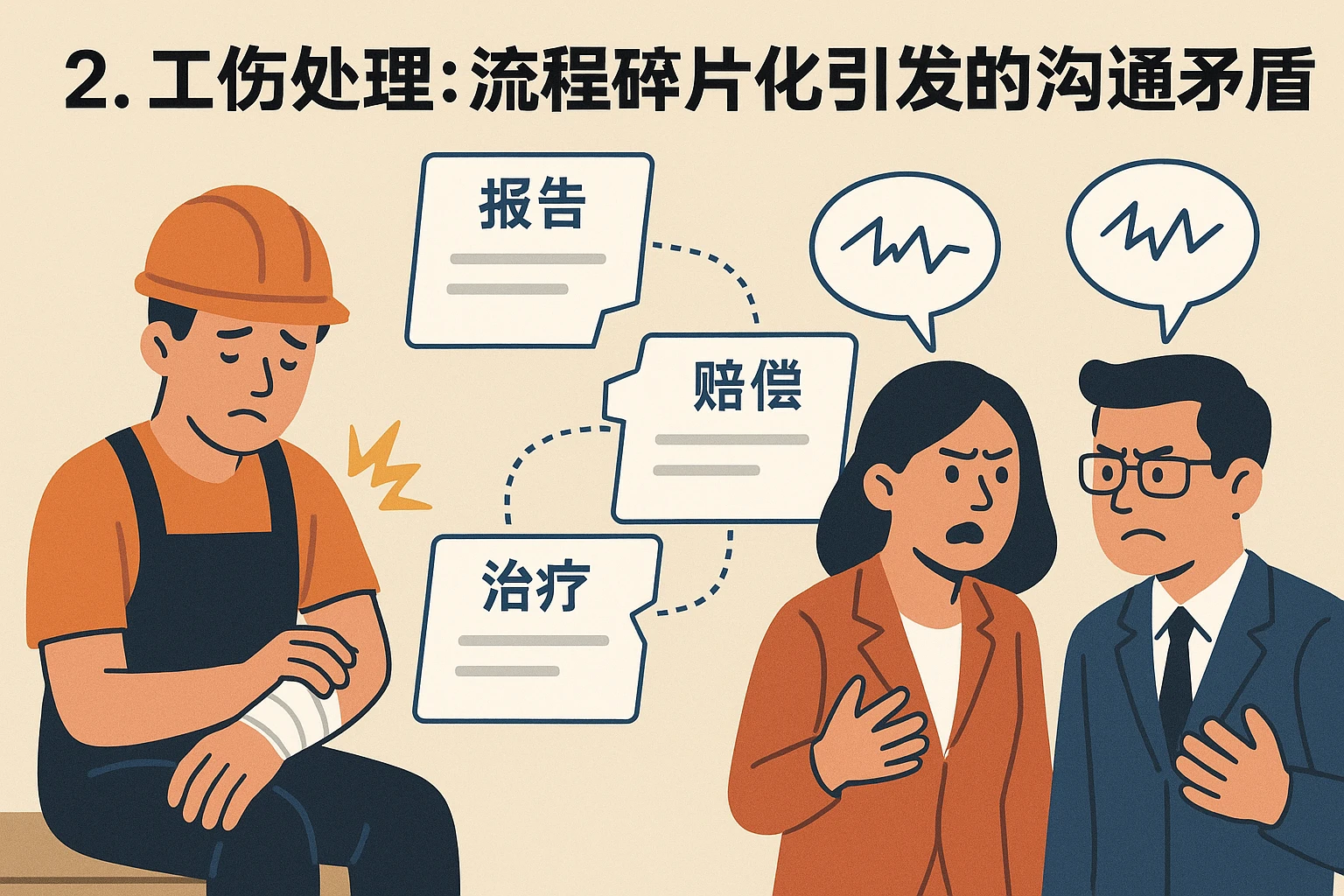 2. 工伤处理：流程碎片化引发的沟通矛盾