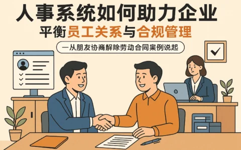 人事系统如何助力企业平衡员工关系与合规管理——从朋友协商解除劳动合同案例说起