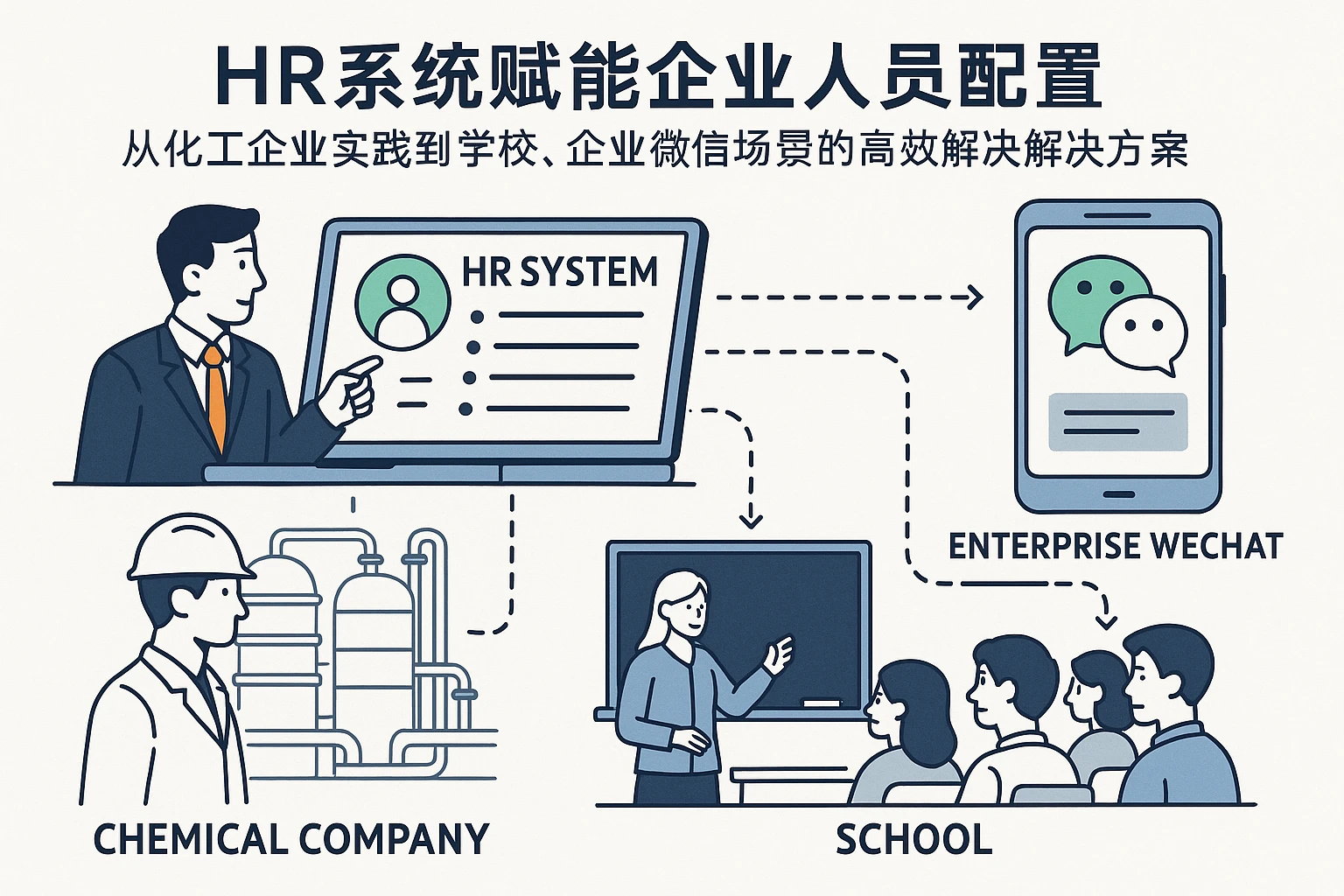 HR系统赋能企业人员配置：从化工企业实践到学校、企业微信场景的高效解决方案