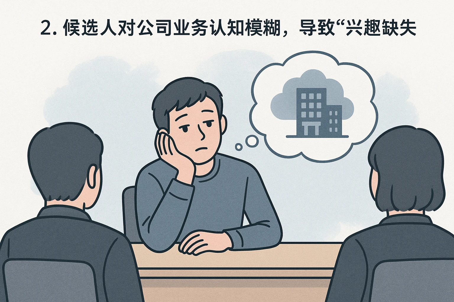 2. 候选人对公司业务认知模糊，导致“兴趣缺失”