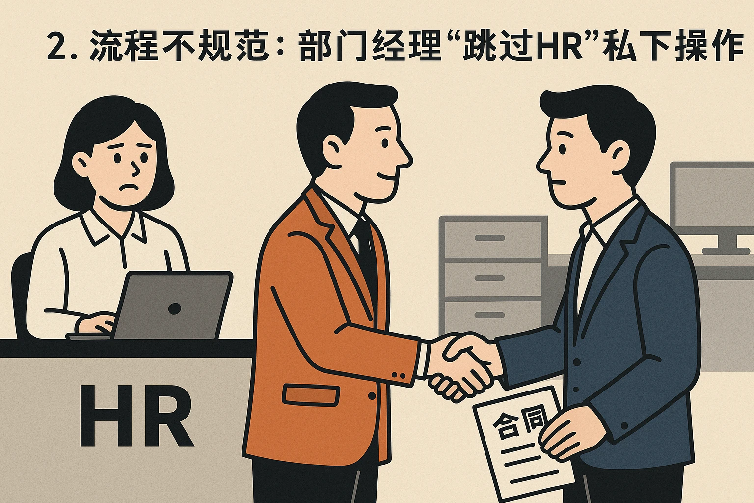 2. 流程不规范：部门经理“跳过HR”私下操作