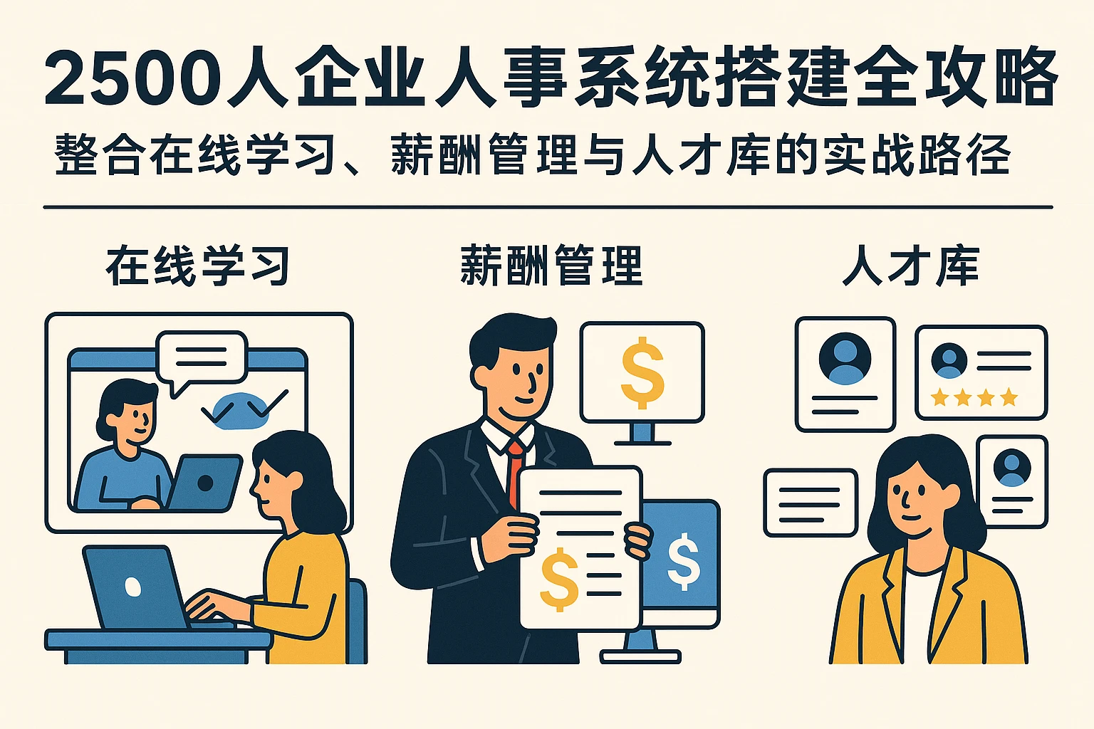 2500人企业人事系统搭建全攻略：整合在线学习、薪酬管理与人才库的实战路径