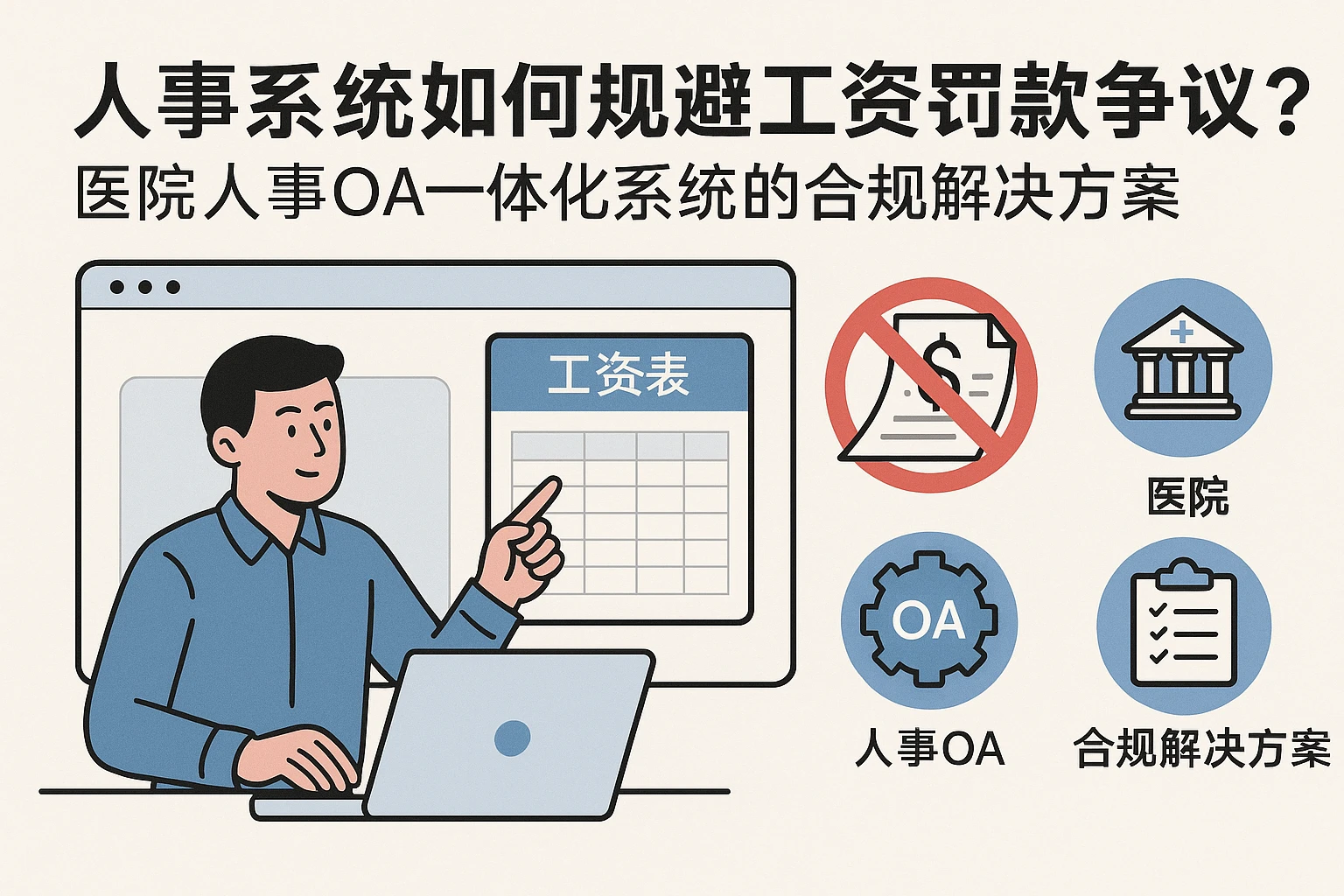 人事系统如何规避工资表罚款争议？医院人事OA一体化系统的合规解决方案