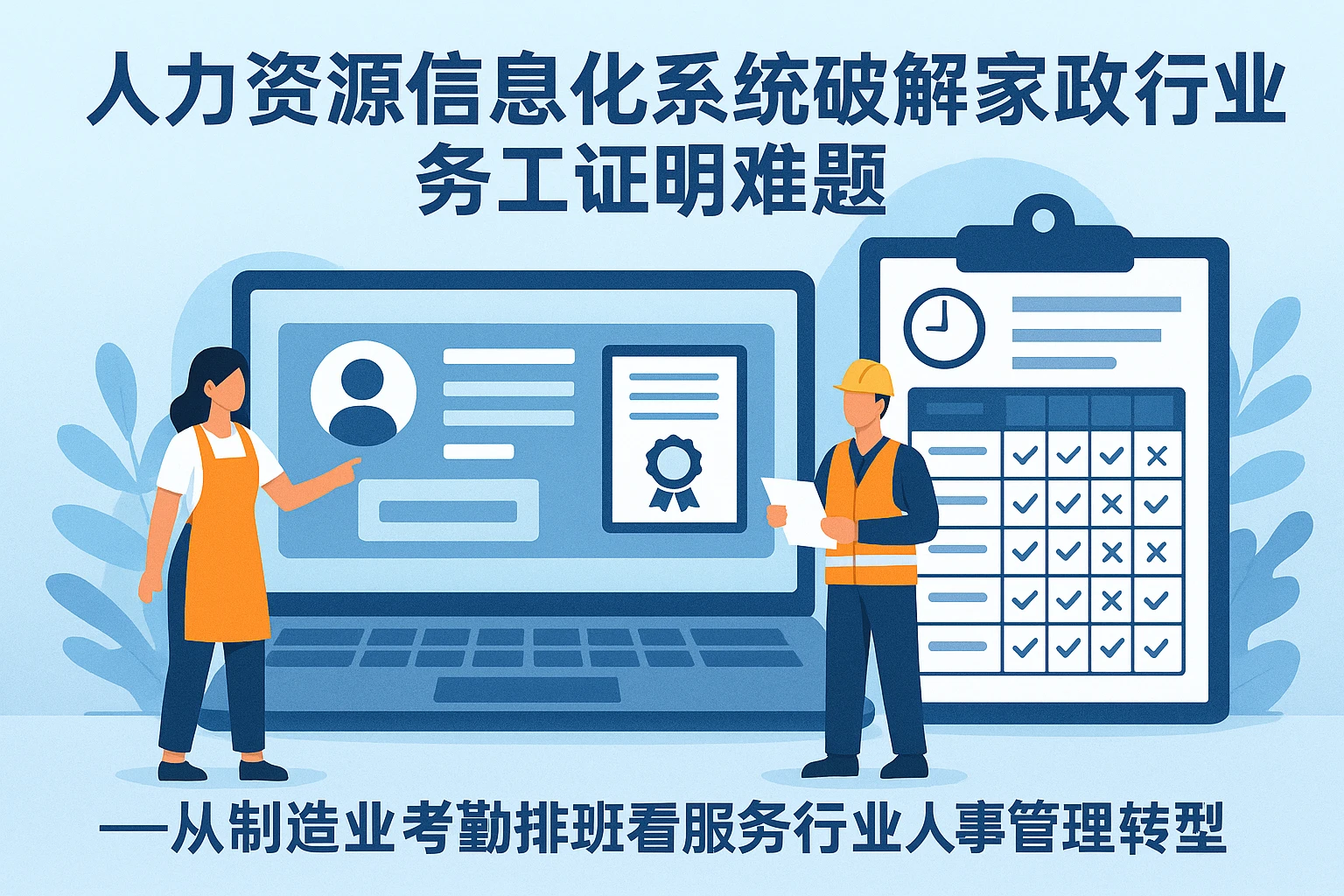 人力资源信息化系统破解家政行业务工证明难题——从制造业考勤排班看服务行业人事管理转型