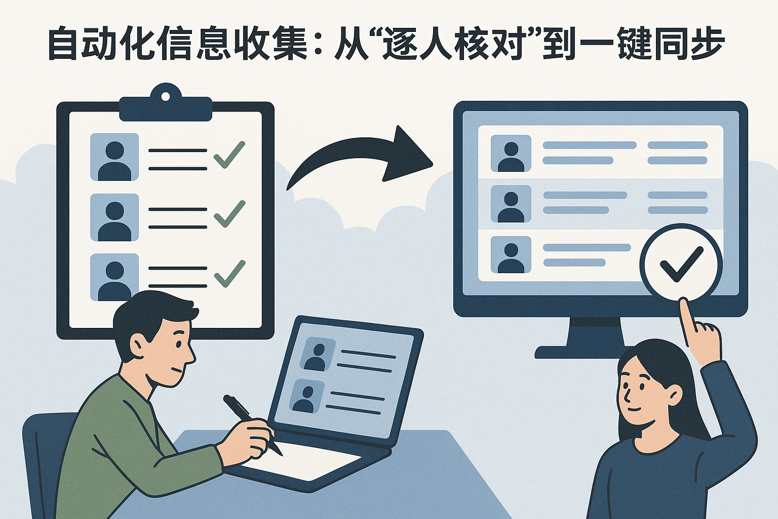 1. 自动化信息收集：从“逐人核对”到“一键同步”
