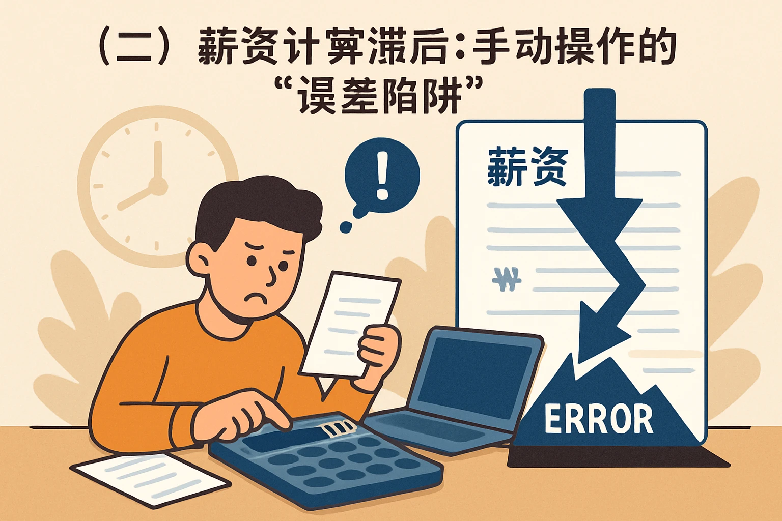 （二）薪资计算滞后：手动操作的“误差陷阱”