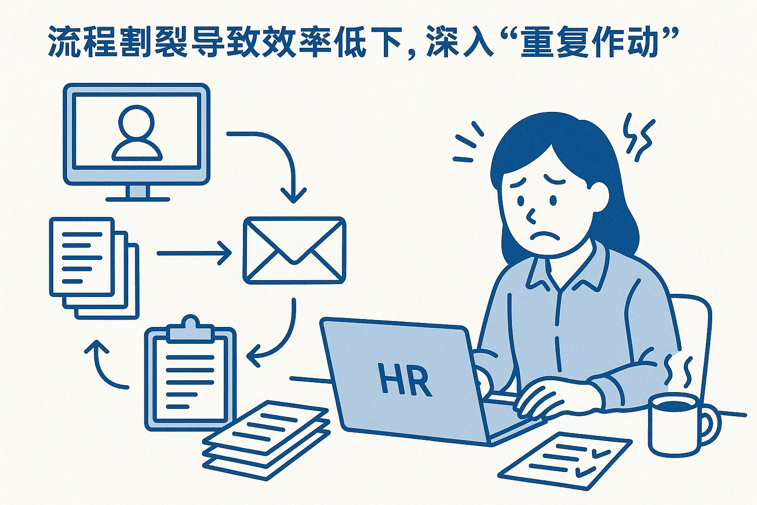 2. 流程割裂导致效率低下，HR陷入“重复劳动”