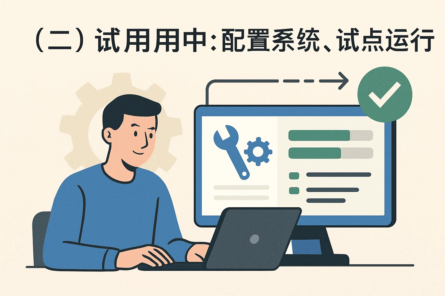 （二）试用中：配置系统，试点运行