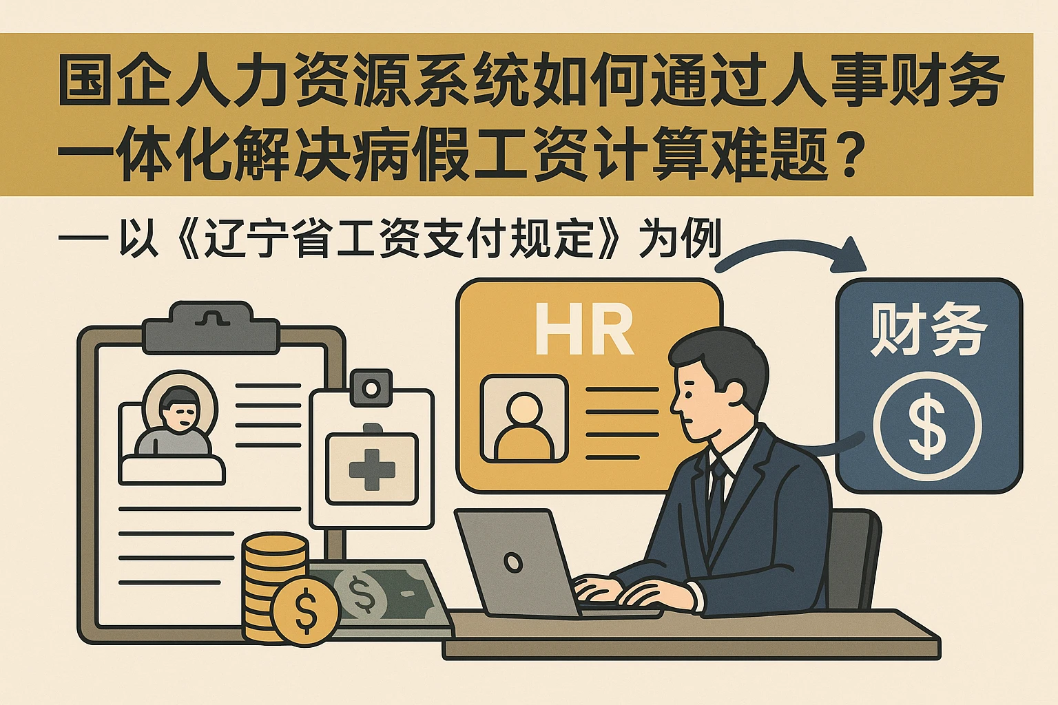 国企人力资源系统如何通过人事财务一体化解决病假工资计算难题？——以《辽宁省工资支付规定》为例