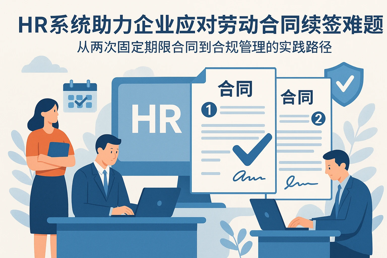 HR系统助力企业应对劳动合同续签难题：从两次固定期限合同到合规管理的实践路径