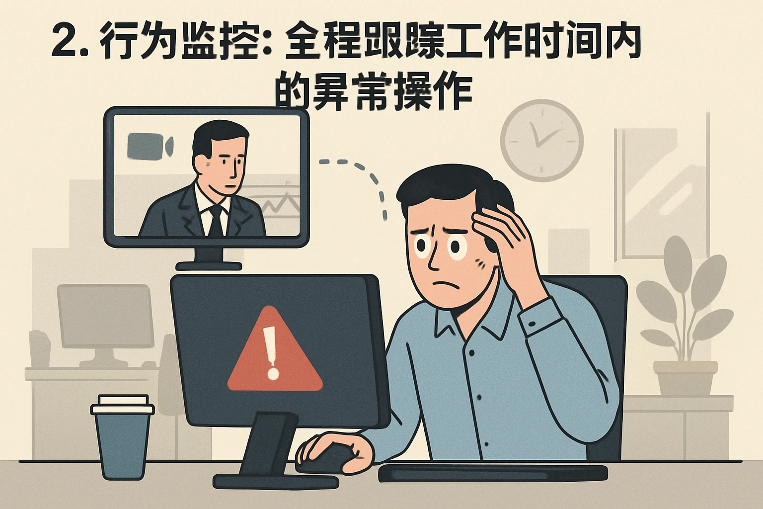 2. 行为监控：全程跟踪工作时间内的异常操作