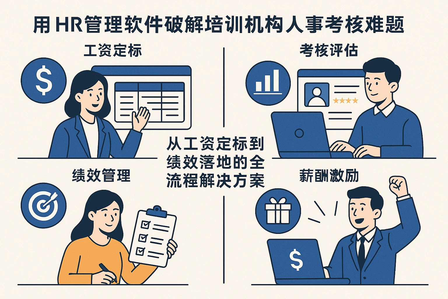 用HR管理软件破解培训机构人事考核难题：从工资定标到绩效落地的全流程解决方案