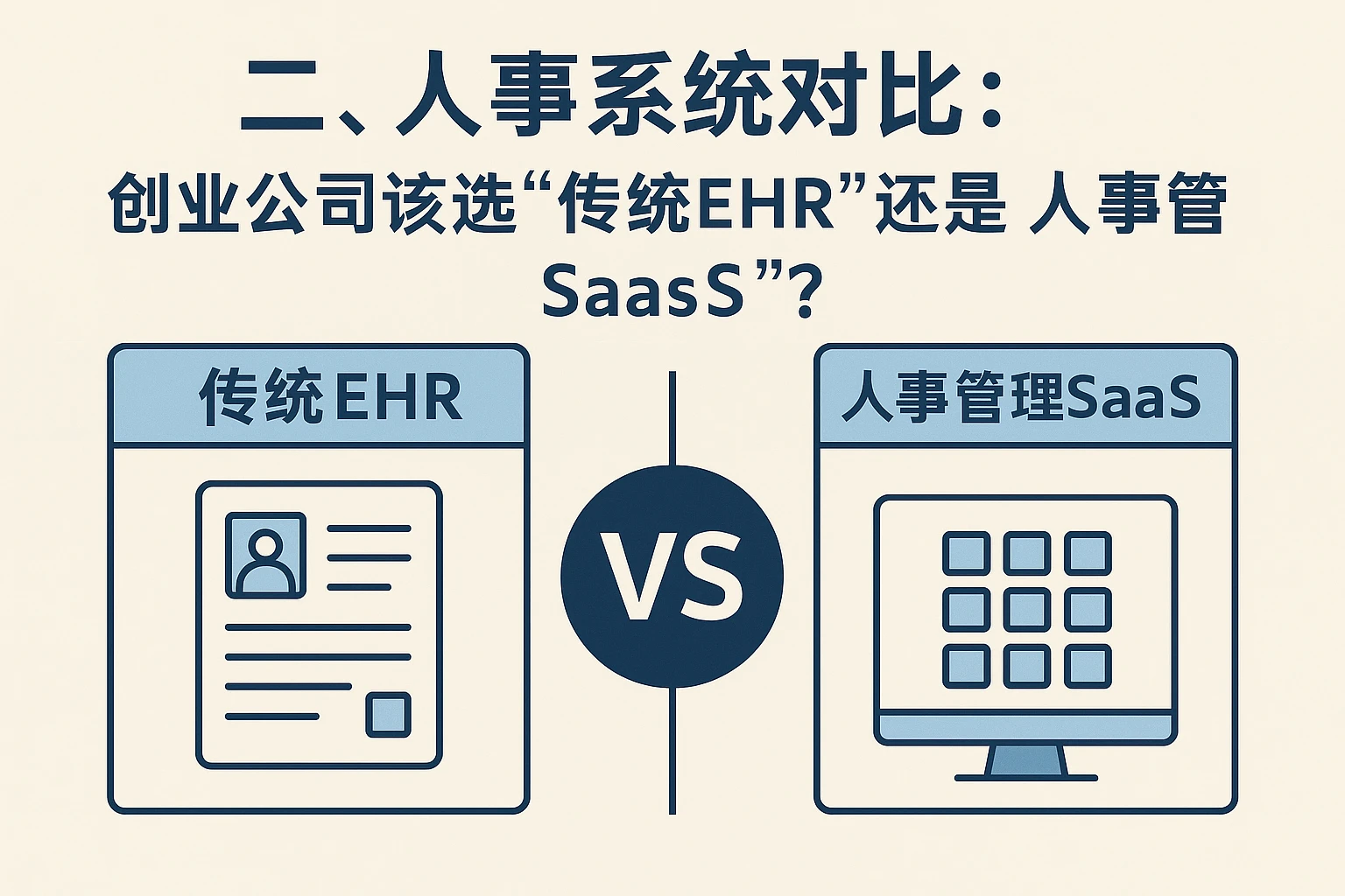 二、人事系统对比：创业公司该选“传统EHR”还是“人事管理SaaS”？