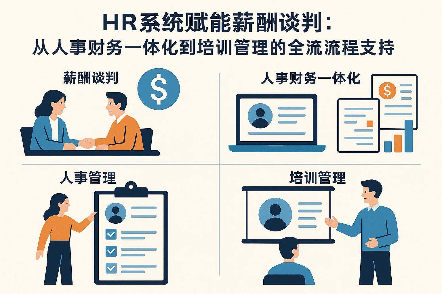 HR系统赋能薪酬谈判：从人事财务一体化到培训管理的全流程支持