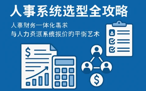 人事系统选型全攻略：人事财务一体化需求与人力资源系统报价的平衡艺术