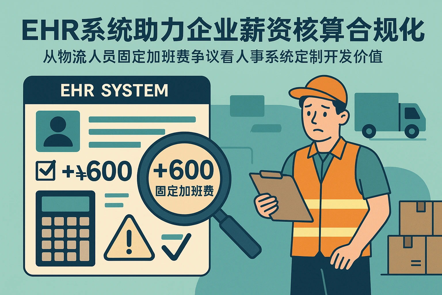 EHR系统助力企业薪资核算合规化：从物流人员固定加班费争议看人事系统定制开发价值
