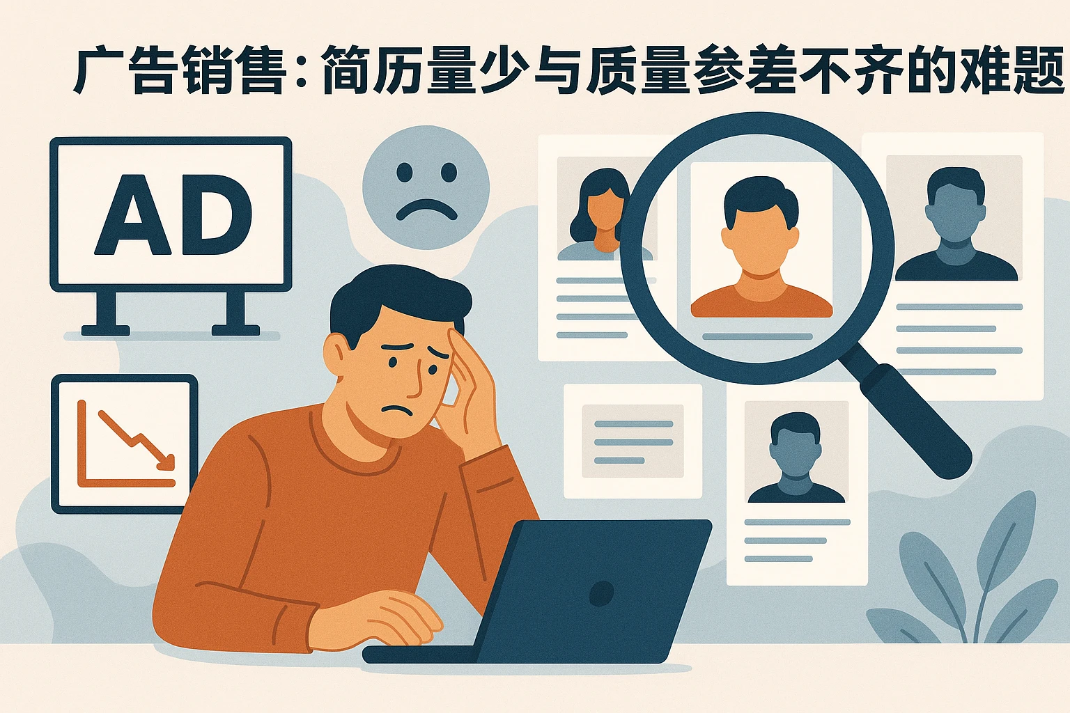 2. 广告销售：简历量少与质量参差不齐的难题