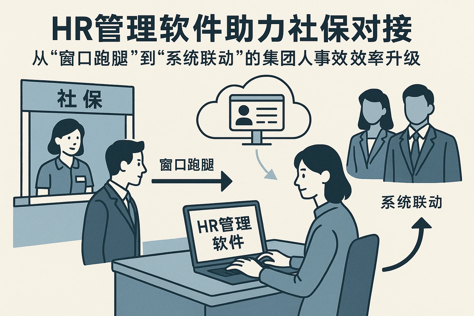 HR管理软件助力社保对接：从“窗口跑腿”到“系统联动”的集团人事效率升级
