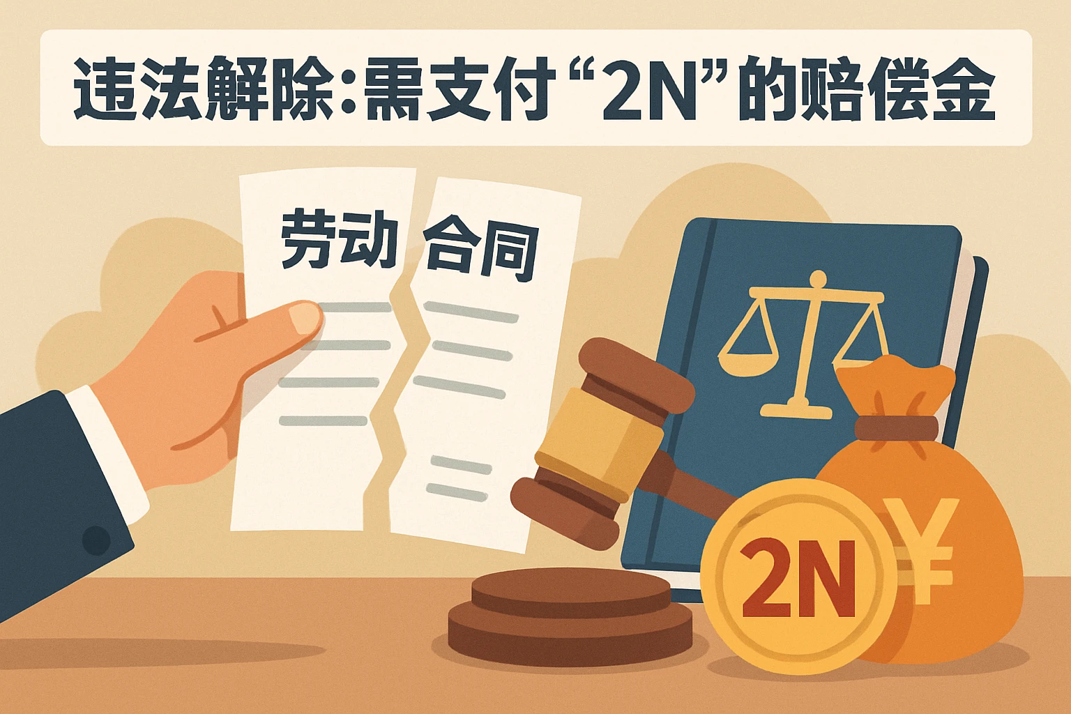 2. 违法解除：需支付“2N”的赔偿金