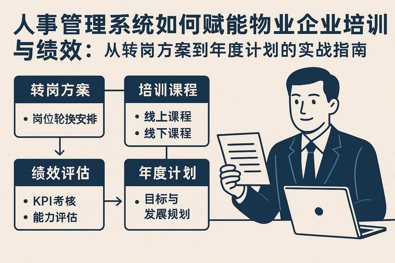 人事管理系统如何赋能物业企业培训与绩效：从转岗方案到年度计划的实战指南
