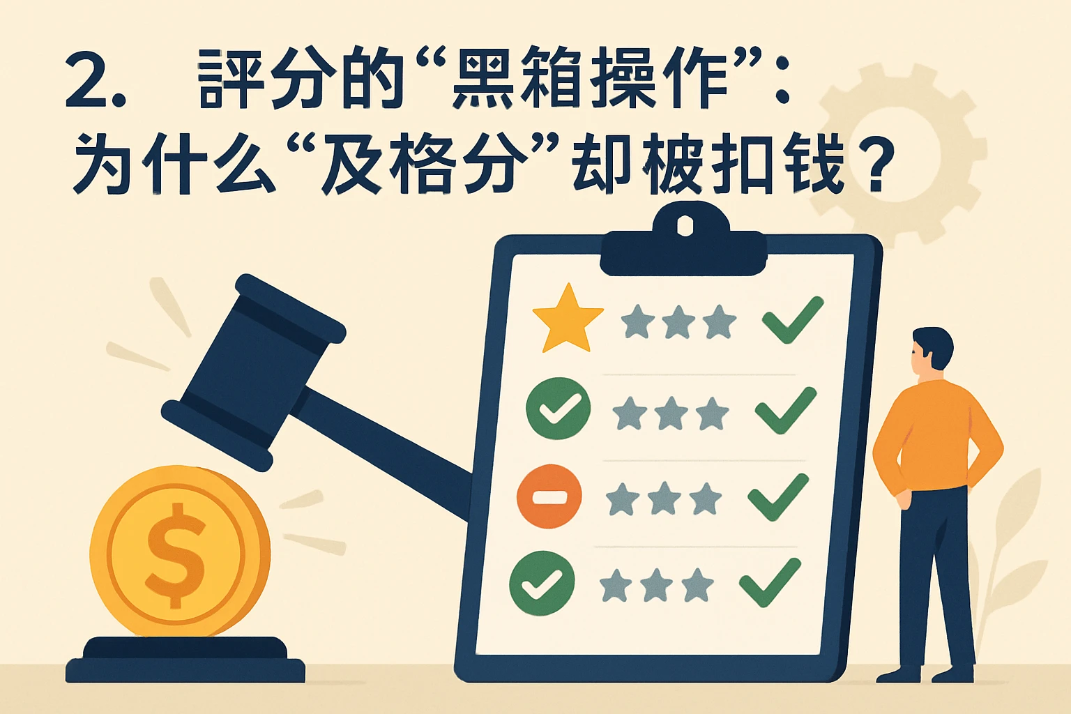 2. 评分的“黑箱操作”：为什么“及格分”却被扣钱？