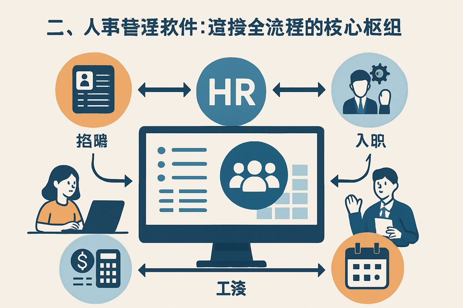 二、人事管理软件：连接全流程的核心枢纽