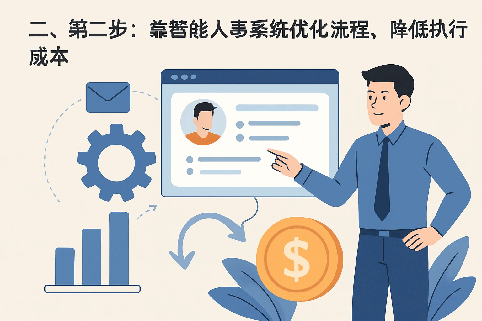 二、第二步：靠智能人事系统优化流程，降低执行成本