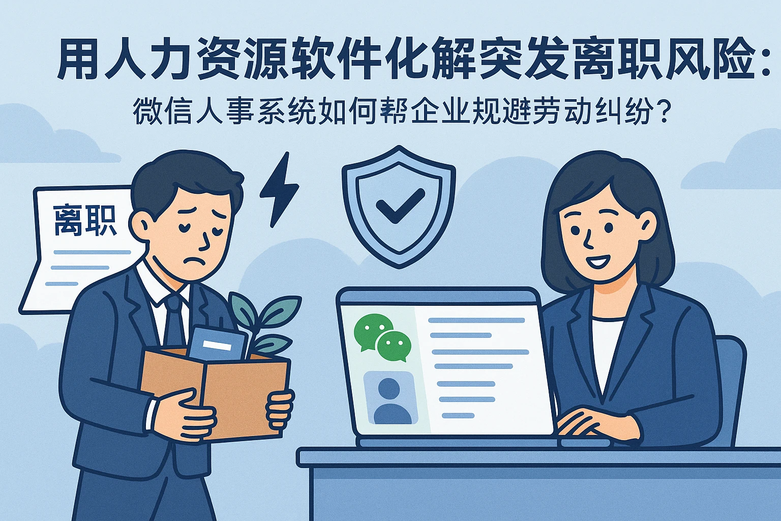 用人力资源软件化解突发离职风险：微信人事系统如何帮企业规避劳动纠纷？