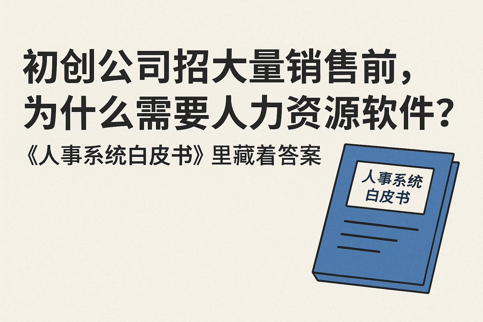 初创公司招大量销售前，为什么需要人力资源软件？人事系统白皮书里藏着答案