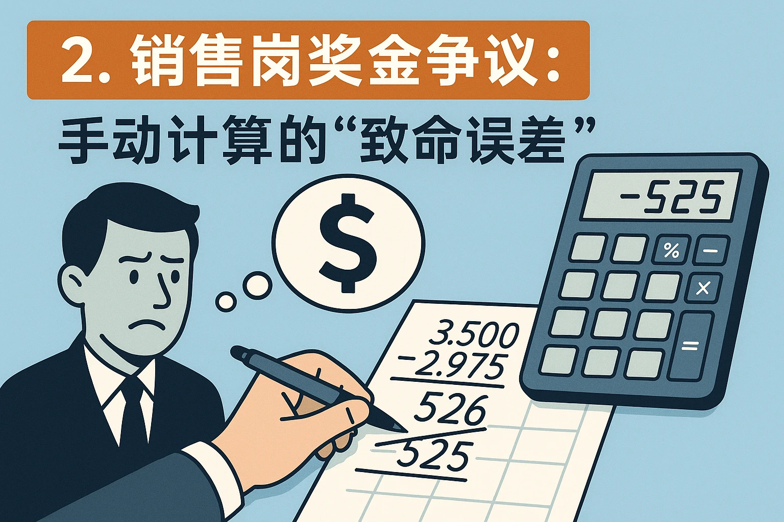 2. 销售岗奖金争议：手动计算的“致命误差”