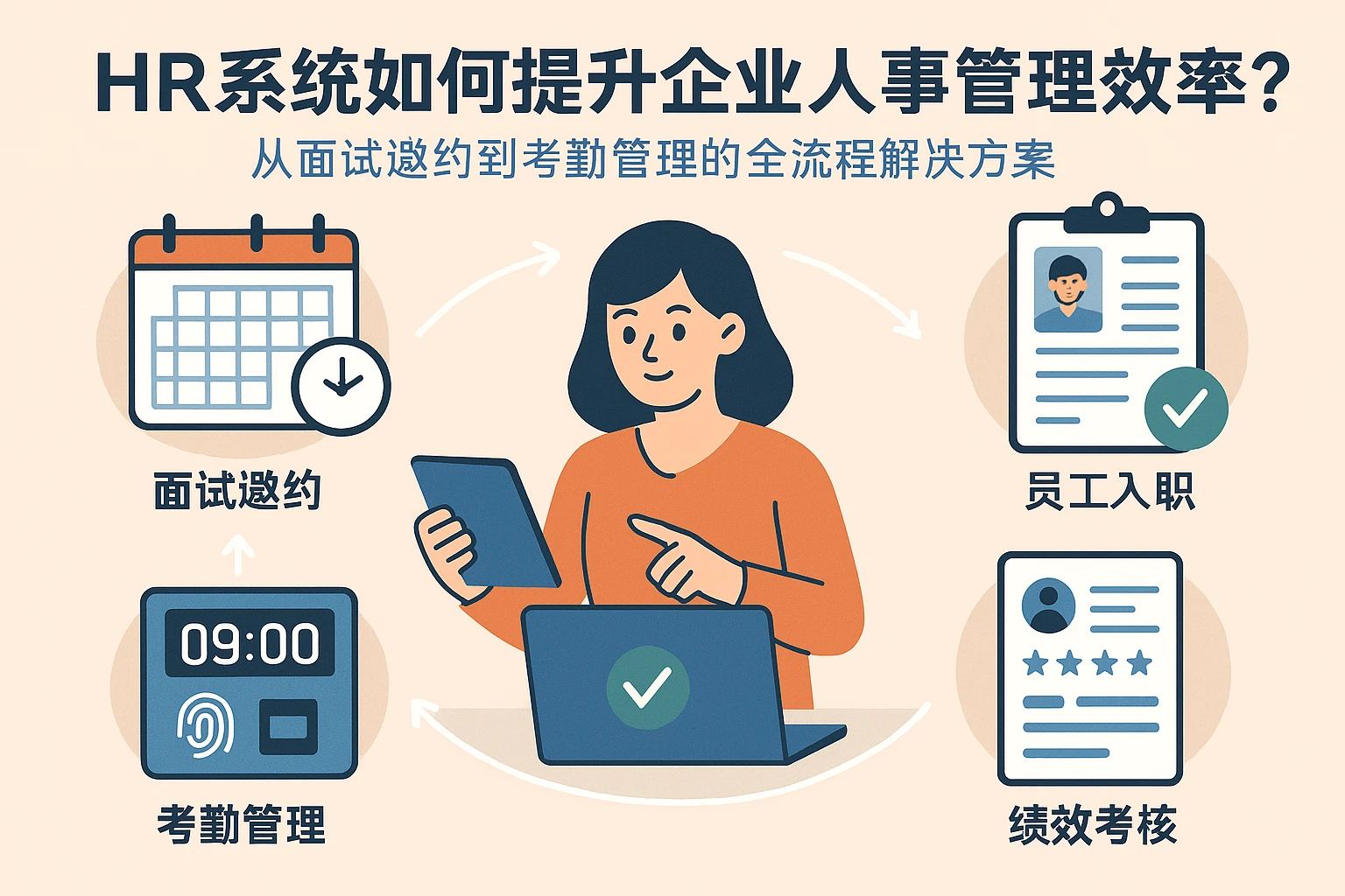 HR系统如何提升企业人事管理效率？从面试邀约到考勤管理的全流程解决方案