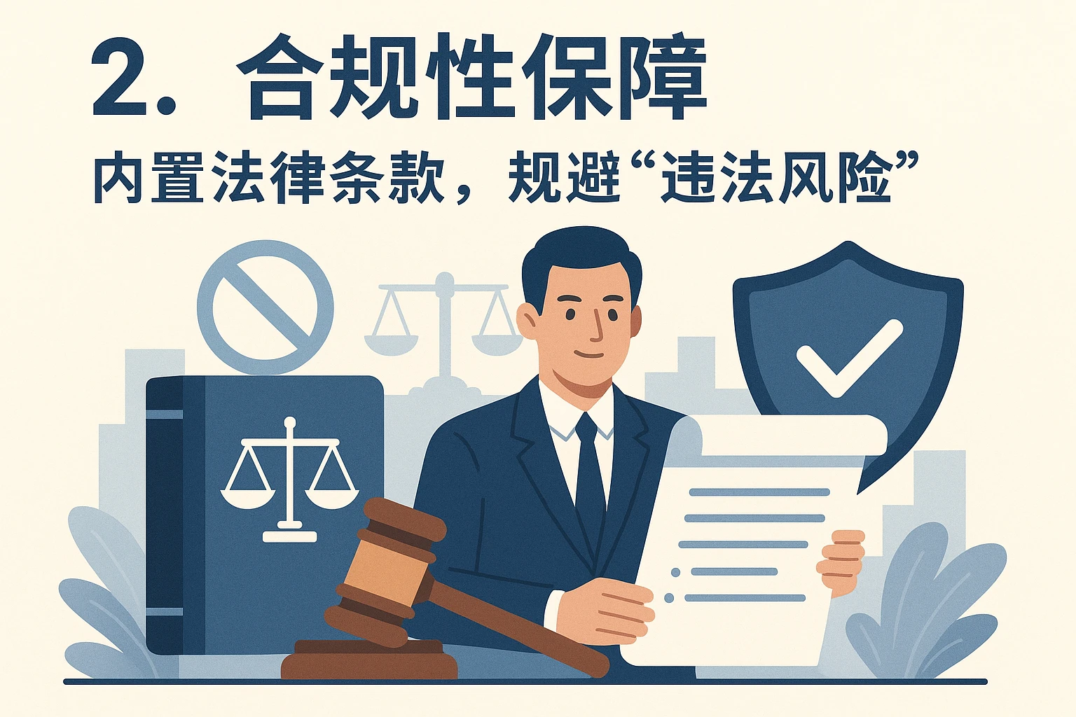 2. 合规性保障：内置法律条款，规避“违法风险”