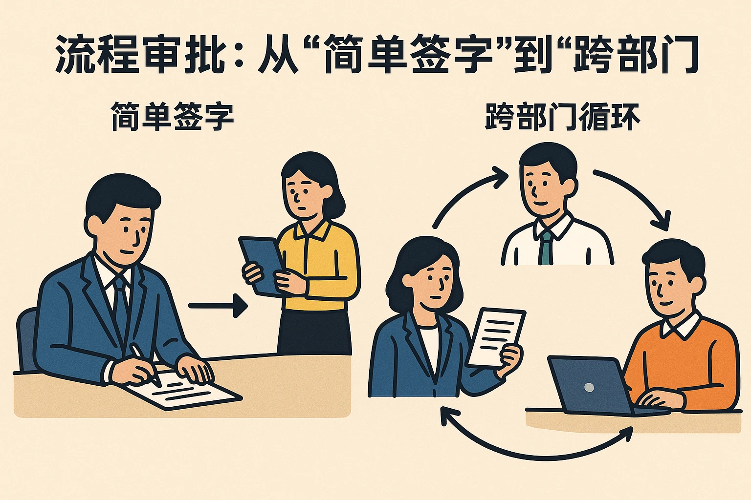 2. 流程审批：从“简单签字”到“跨部门循环”