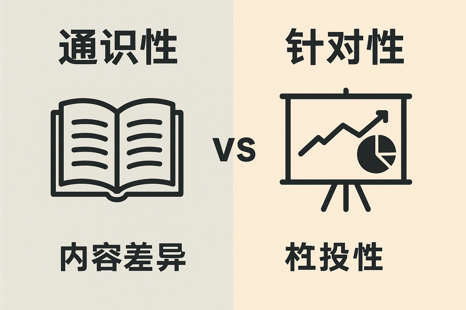 2. 内容差异：“通识性”vs“针对性”