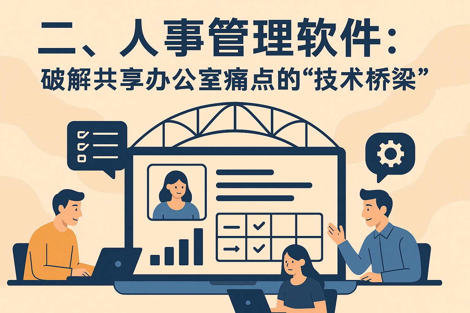 二、人事管理软件：破解共享办公室痛点的“技术桥梁”